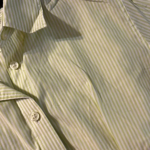 Banana Republic green striped button down shirt size 8 - Picture 4 of 6